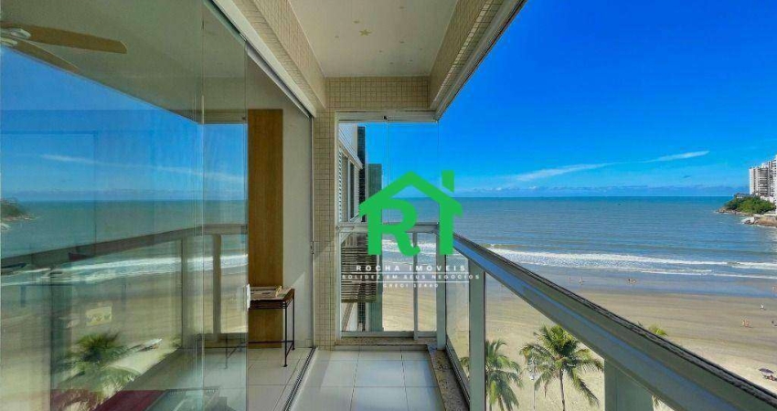 Apartamento frente mar com 3 quartos (2 suítes), 1 vaga e lazer à venda em Jardim Astúrias, Guarujá | Rocha Imóveis Guarujá