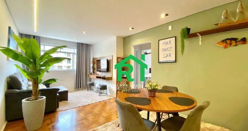 Apartamento à beira mar com 2 dormitórios (1 suíte), 1 vaga, Praia da Enseada, Guarujá/SP