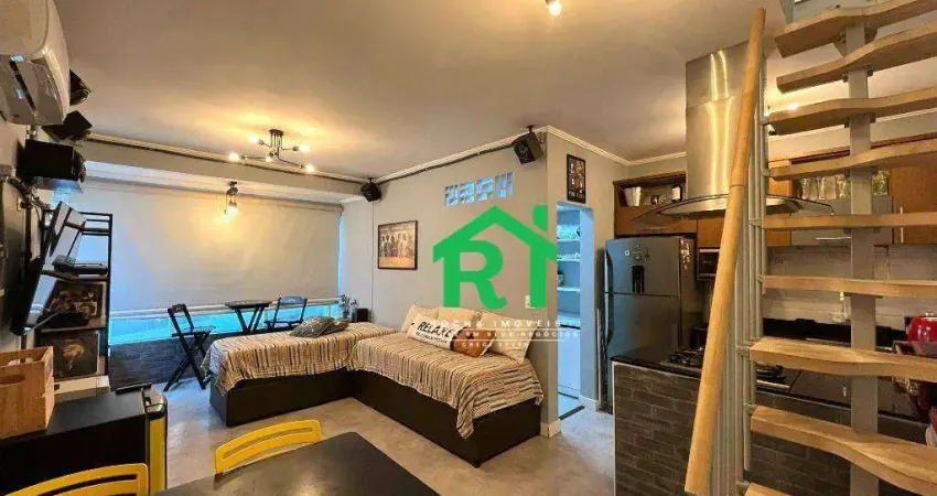 Apartamento Beira Mar, 1 Dormitório (1 Suíte), 1 Vaga, Lazer, Tombo, Guarujá/SP
