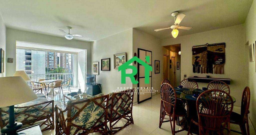 Apartamento reformado, beira mar, vista mar, 3 dormitórios, 1 vaga, Pitangueiras, Guarujá/SP.