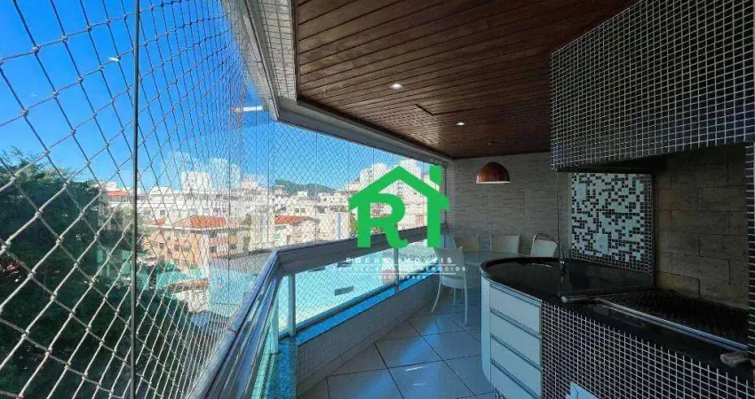 Apartamento com 3 quartos (1 suíte), 2 vagas, lazer, Praia do Tombo, Guarujá.