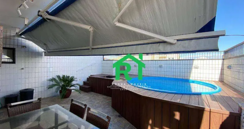 Cobertura duplex com vista para o mar, 3 dormitórios 2 sendo suíte na praia da Enseada, Guarujá.