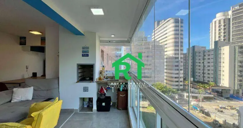 Apartamento á Beira Mar com 2 Quartos, 2 Vagas, Lazer, Jardim Astúrias, Guarujá/SP