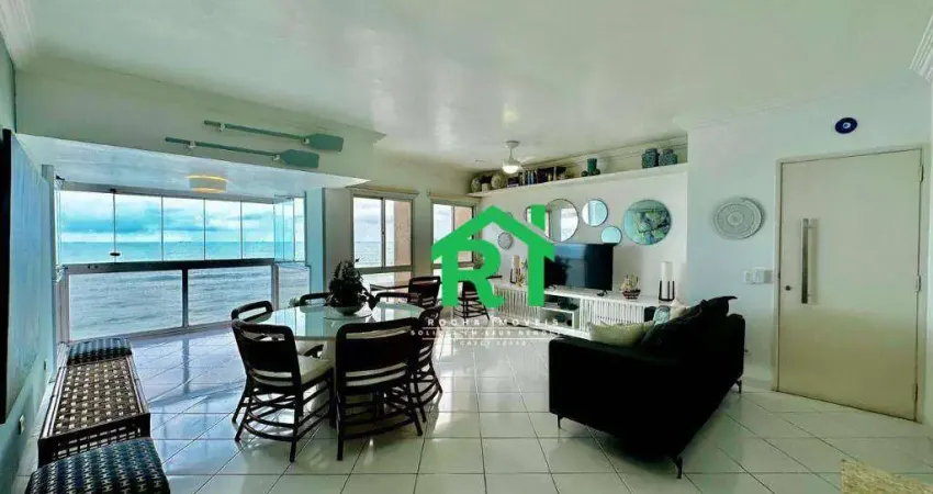 Apartamento frente mar, vista mar, 3 dormitórios (2 suítes), 1 vaga, pitangueiras, guarujá/sp.