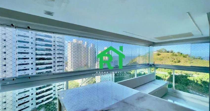 Apartamento frente mar, 2 quartos (1 suíte), varanda gourmet, lazer, 2 vagas à venda em jardim astúrias, guarujá