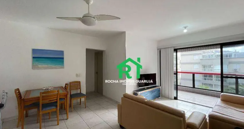 Apartamento beira mar, 2 dormitórios (1 suíte), 1 vaga, lazer, enseada, guarujá/sp