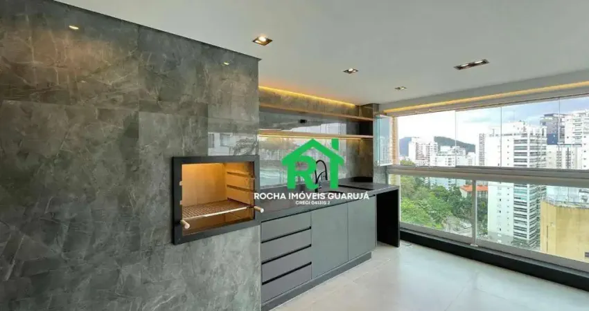 Apartamento frente mar, 3 quartos (3 suítes), varanda gourmet, lazer, 2 vagas à venda em jardim astúrias, guarujá