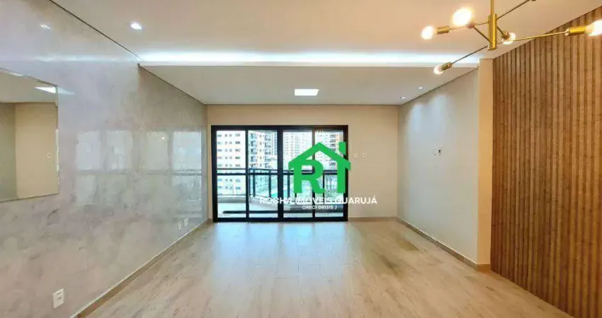 Apartamento à beira mar com 2 dormitórios, 1 vaga e lazer para alugar em jardim astúrias, guarujá