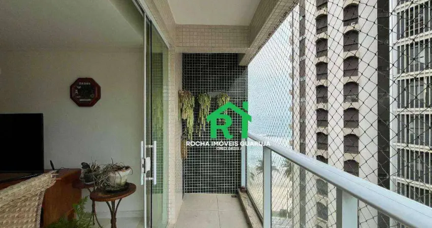 Apartamento à beira mar com 2 quartos (1 suíte), 1 vaga à venda em jardim astúrias, guarujá