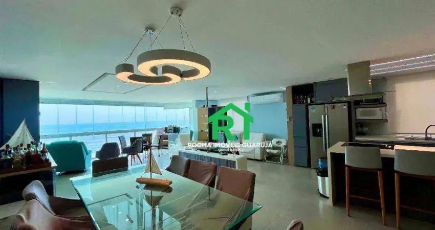 Apartamento frente mar, 3 quartos (suítes), astúrias - guarujá/sp