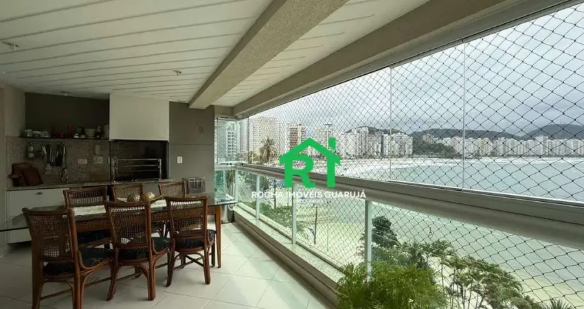 Apartamento beira mar com 4 suítes, varanda gourmet e lazer completo – astúrias, guarujá