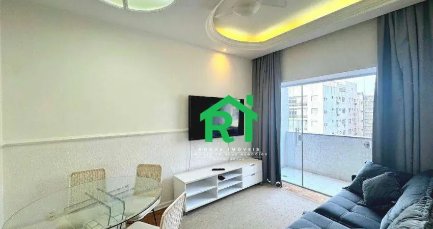 Apartamento com 1 dormitório, 58 m² - venda por r$ 400.000,00 ou aluguel por r$ 3.500,02/mês - pitangueiras - guarujá/sp