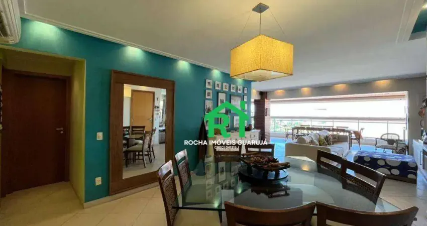 Apartamento frente mar, 4 dormitórios (2 suítes), 4 vagas, lazer, enseada, guarujá/sp