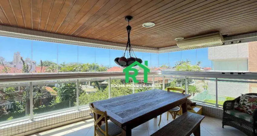Apartamento frente mar, 4 dormitórios (2 suítes), 4 vagas, lazer, enseada, guarujá/sp