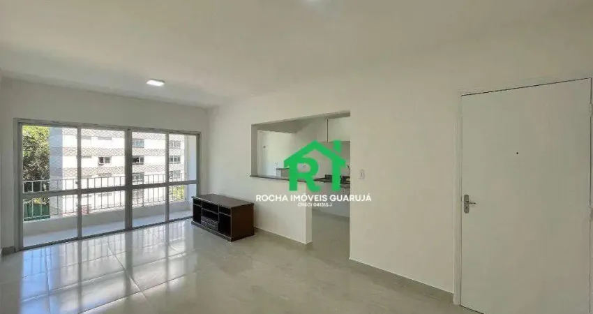 Apartamento beira mar, 1 dormitório, 1 vaga, jardim astúrias, guarujá/sp