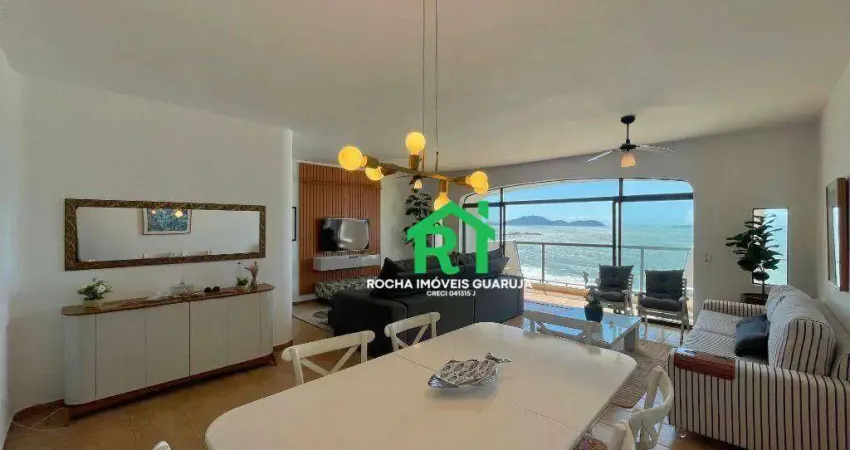Apartamento frente mar com 3 quartos (1 suíte), 2 vagas à venda em jardim astúrias, guarujá