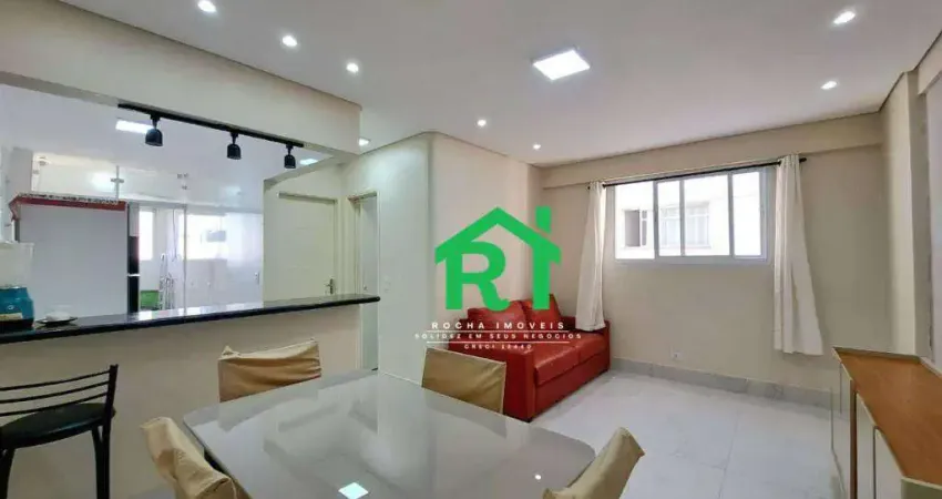 Apartamento com 1 dormitório, 60 m² - venda por r$ 400.000,00 ou aluguel por r$ 3.000,00/mês - pitangueiras - guarujá/sp