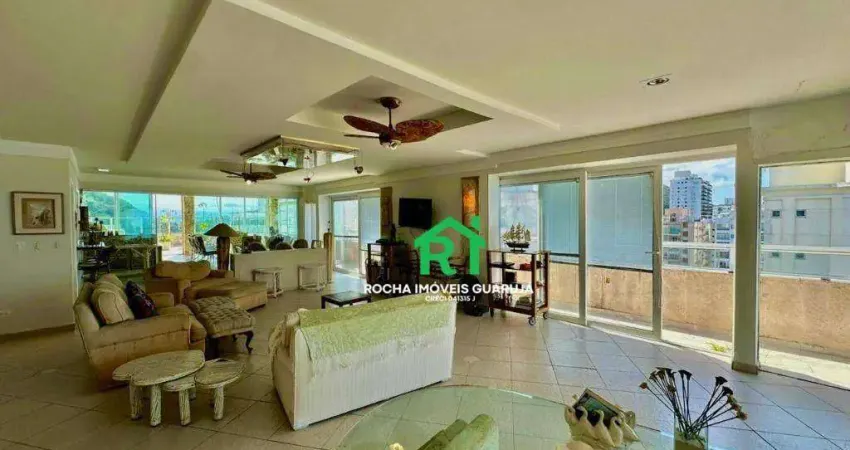 Cobertura penthouse, vista mar, 6 dormitórios (2 suítes), 1 vaga, pitangueiras, guarujá/sp.