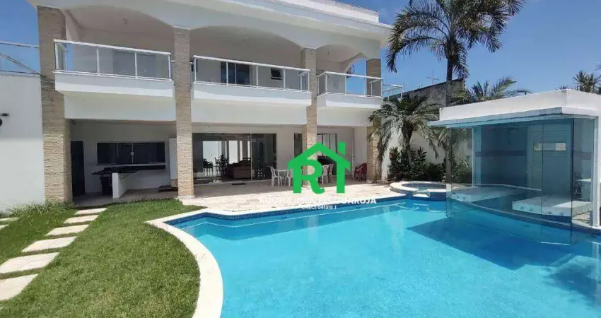 Casa à beira mar, 5 dormitórios (5 suítes), 6 vagas, lazer, enseada, guarujá/sp