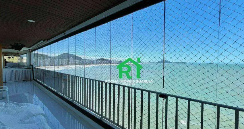 Apartamento frente mar com 3 quartos (1 suíte), 2 vagas e lazer à venda em jardim astúrias, guarujá