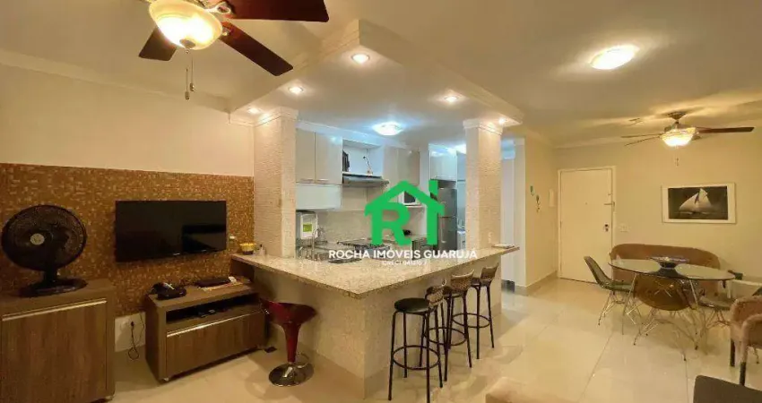 Apartamento à beira mar com 1 dormitório, 2 vagas, lazer, pitangueiras, guarujá/sp