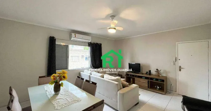 Apartamento à beira mar com 2 quartos (1 suíte), 1 vaga à venda em jardim astúrias, guarujá