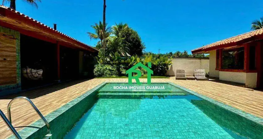 Casa com 4 quartos (4 suítes), 4 vagas, lazer à venda em acapulco, guarujá.