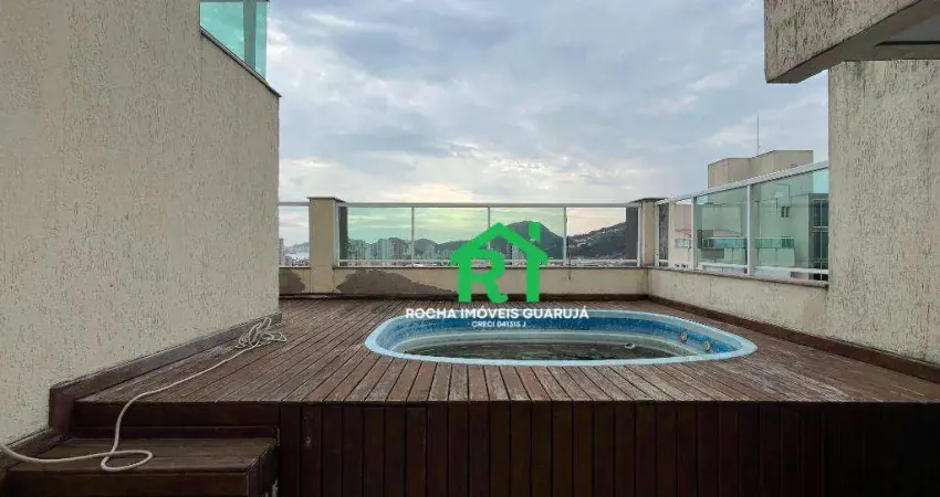Cobertura à beira mar com 3 quartos (2 suítes), 2 vagas e lazer à venda em enseada, guarujá