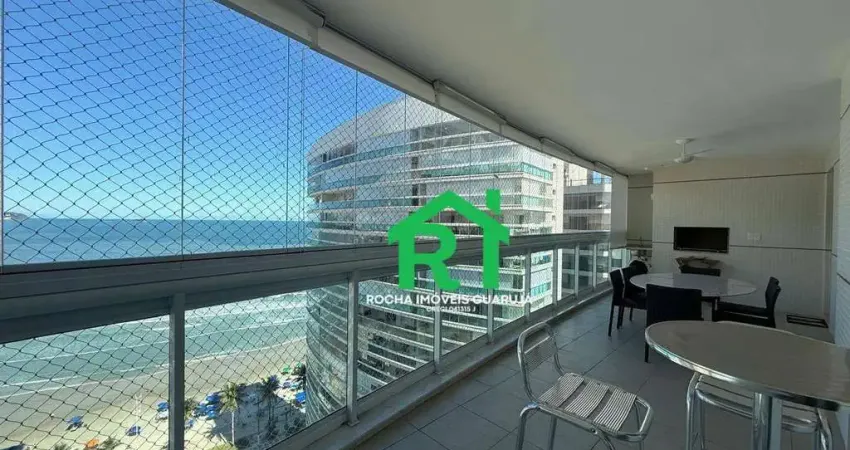 Apartamento frente mar com varanda gourmet e lazer completo – astúrias, guarujá
