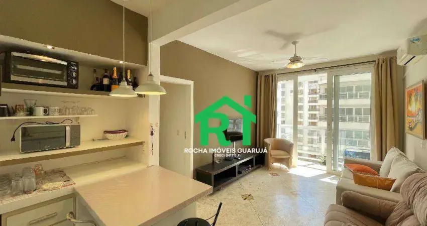 Apartamento à beira mar com 2 quartos (1 suíte), 1 vaga, à venda em pitangueiras, guarujá