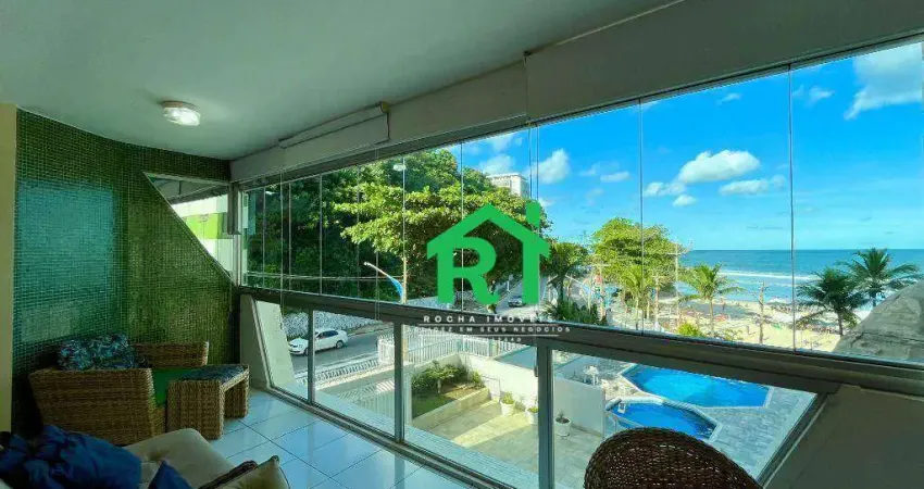 Apartamento frente mar com 3 quartos (2 suítes), 2 vagas e lazer à venda em Jardim Astúrias, Guarujá