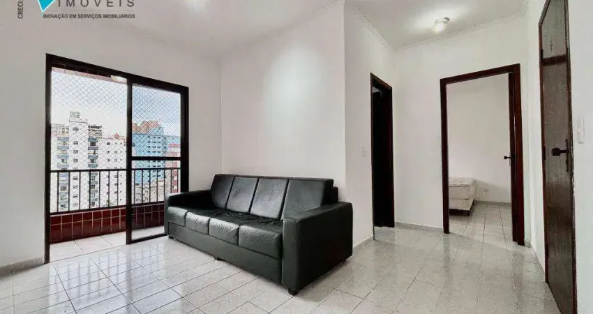 Apartamento com 1 dormitório para alugar, 46 m² por r$ 2.300,00/mês - boqueirão - praia grande/sp