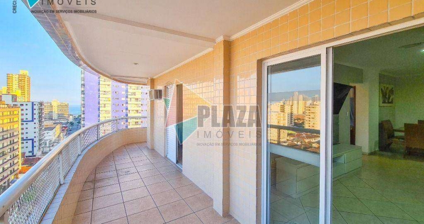 Apartamento 2 dormitórios com 1 suíte para alugar, 110 m² por R$ 3.000/mês - Tupi - Praia Grande/SP