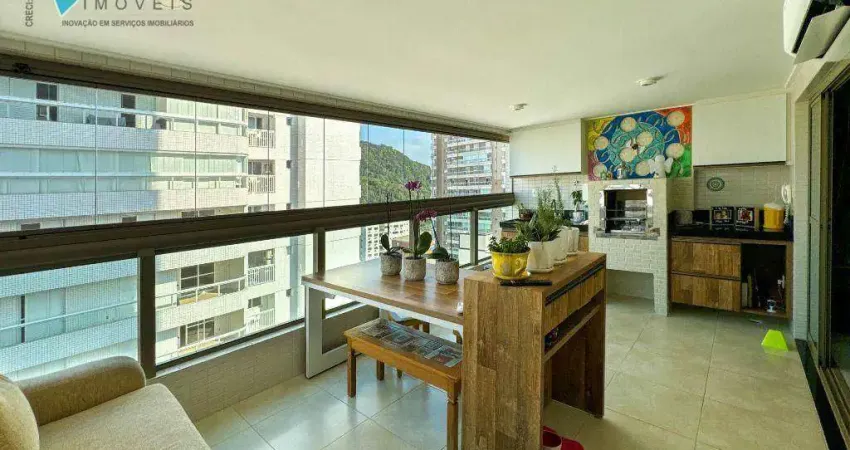 Apartamento com 3 dormitórios à venda, 149 m² por R$ 1.900.000,00 - Canto do Forte - Praia Grande/SP