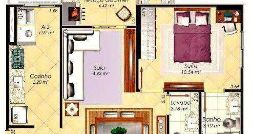 Apartamento à venda, 53 m² por R$ 459.990,00 - Aviação - Praia Grande/SP