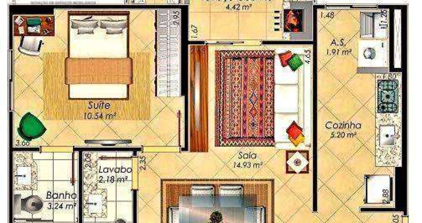 Apartamento à venda, 52 m² por R$ 479.990,00 - Aviação - Praia Grande/SP