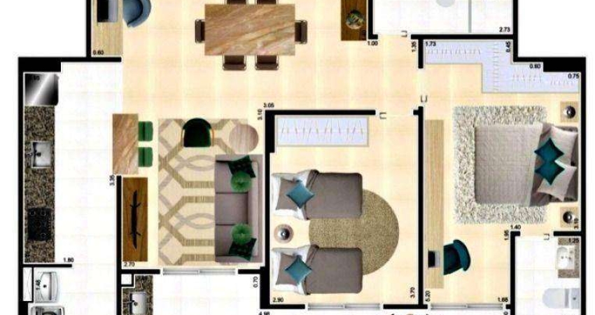Apartamento com 2 dormitórios à venda, 102 m² por R$ 770.000,00 - Vila Assunção - Praia Grande/SP