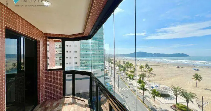 Apartamento com 3 dormitórios para alugar, 133 m² por R$ 6.000,00/mês - Vila Guilhermina - Praia Grande/SP