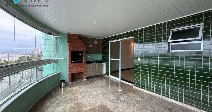 Apartamento com 3 dormitórios para alugar, 189 m² por R$ 7.000,00/mês - Canto do Forte - Praia Grande/SP