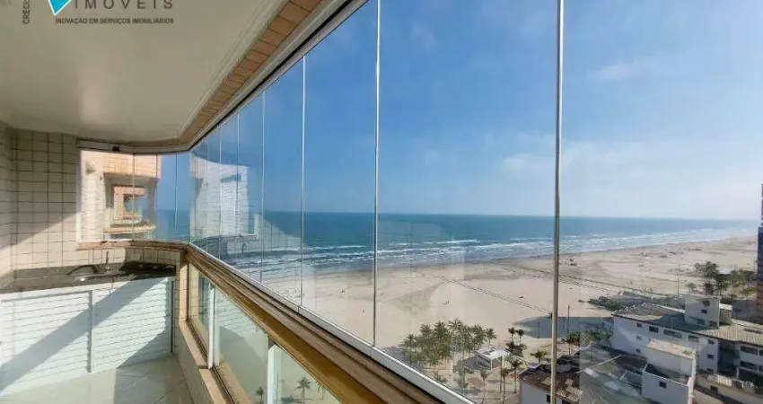 Apartamento frente mar 2 dormitórios 1 suíte na aviação, praia grande/sp para alugar r$ 4.300,00 p/mês