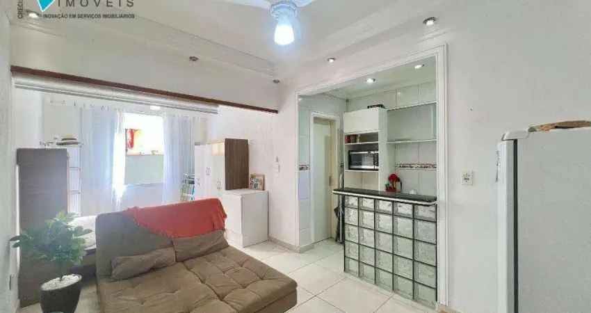 Kitnet com 1 dormitório para alugar, 29 m² por r$ 1.700,00/mês - aviação - praia grande/sp