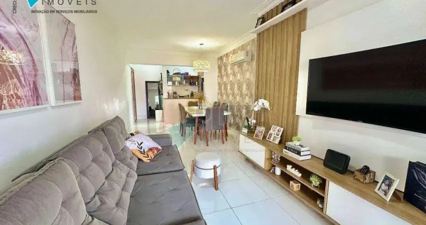 Apartamento com 3 dormitórios para alugar, 114 m² por r$ 7.000,00/mês - boqueirão - praia grande/sp
