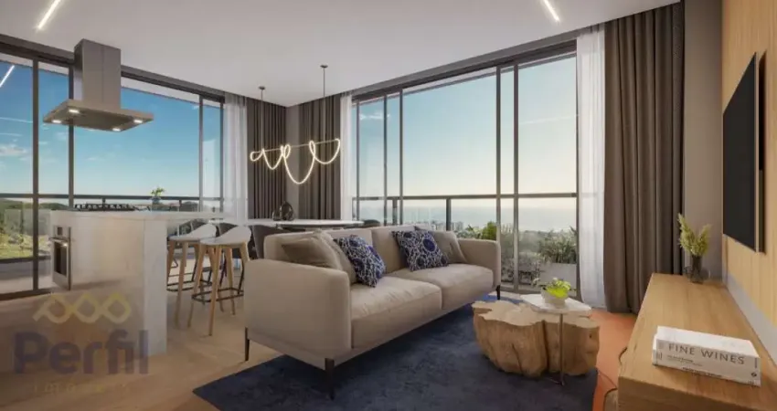Apartamento com 1 suite mais dois quartos, 2 vagas de garagem, 103 m2 privativos,  na praia brava entre  Itajaí e Balneário Camboriú.