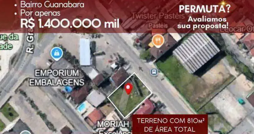 Terreno à venda, 810 m² por R$ 1.400.000 - Guanabara - Joinville/SC