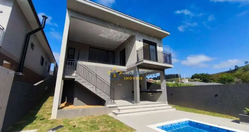 Casa à venda em Atibaia com 3 suítes, piscina aquecida e cozinha com ilha – Sofisticação e conforto