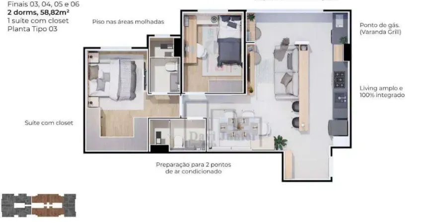 Apartamento à venda, 58 m² por R$ 353.000,00 - Jardim São Carlos - Sorocaba/SP