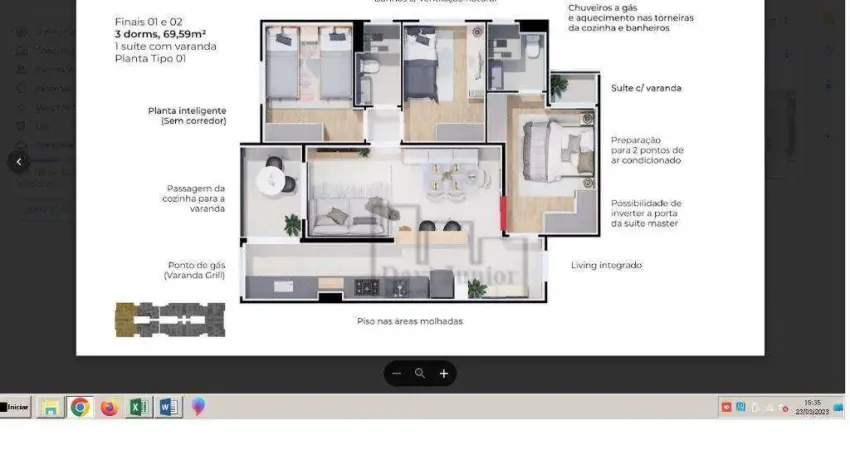 Apartamento à venda, 69 m² por R$ 521.500,00 - Jardim São Carlos - Sorocaba/SP