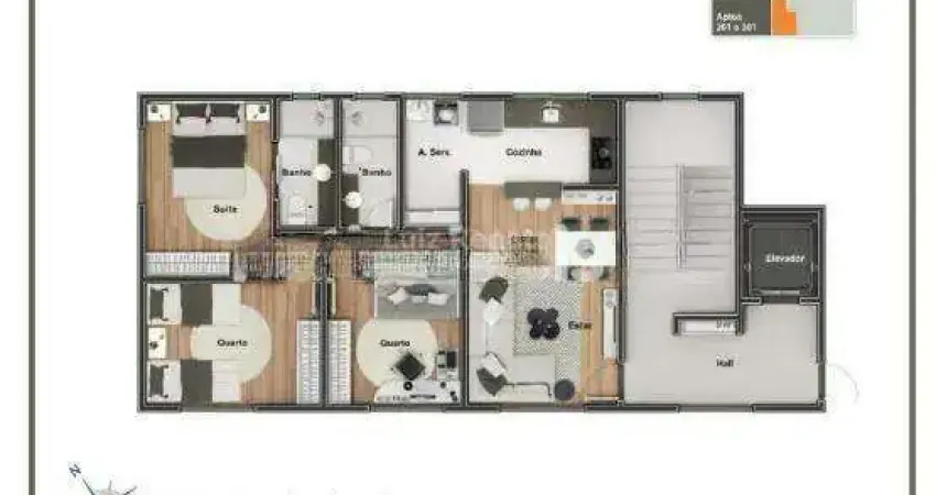 Apartamento com 3 quartos à venda na Rua Marte, Ana Lúcia, Sabará