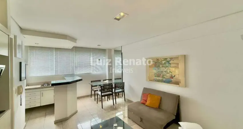 Flat mobiliado de 51 m² no luxemburgo, bh – 1 quarto com suíte e varanda