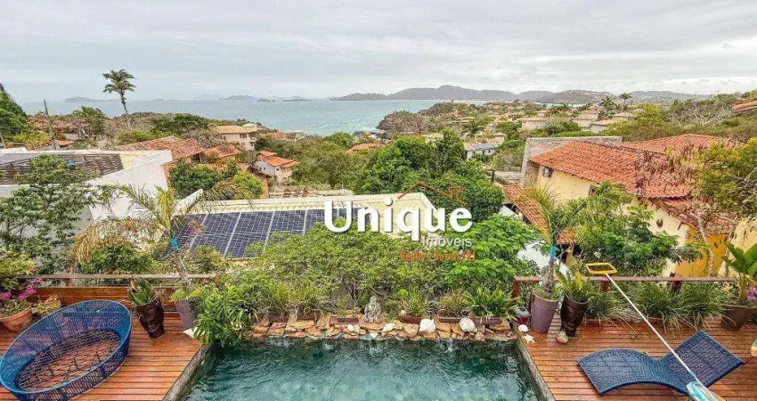 Casa com vista definitiva para o mar à venda na ferradurinha por r$ 3.600.000